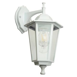 Светильник садово-парковый DL-0561 шестигранный на стену вниз 60W E27 230V, белый
