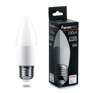 Лампа светодиодная 9W 230V E27 2700K C37 