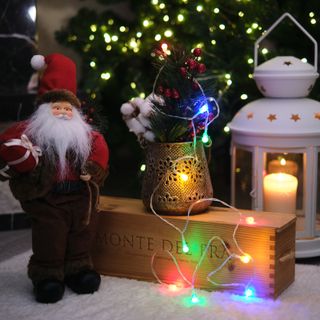 Гирлянда светодиодная Шарики 1,5 м, 10 LED, прозрачный ПВХ, цвет свечения мультиколор, 2 х АА (батар