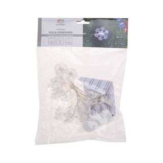 Гирлянда Снежинки, 2м, 20 диодов, цвет белый