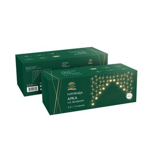 Гирлянда Арка со звездами 2,5х1,2м, 136LED, теплый белый, с контроллером 8 режимов, 230В NEON-NIGHT