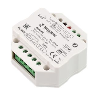 INTELLIGENT ARLIGHT Диммер SMART-0-10V-301-72-DIM-PD-IN (230V, 1x20mA, ZB, 2.4G) (IARL, IP20 Пластик