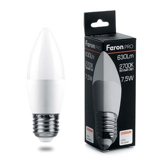 Лампа светодиодная 7.5W 230V E27 2700K C37 