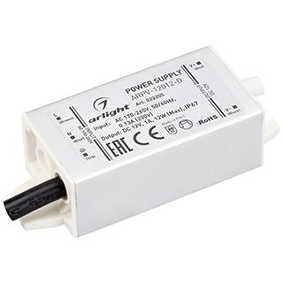 Блок питания ARPV-12012-D (12V, 1.0A, 12W) (IP67 Металл, 3 года)