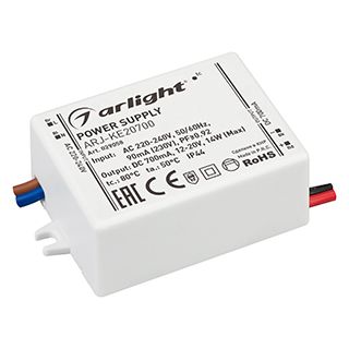 Блок питания ARJ-KE20700 (14W, 700mA, PFC) (IP44 Пластик, 5 лет)