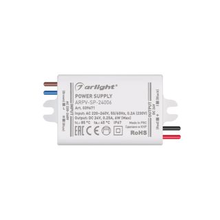 Блок питания ARPV-SP-24006 (24V, 0.25A, 6W) (IP67 Пластик, 5 лет)