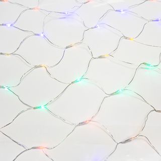 Гирлянда Сеть 1,5х1,5 м, прозрачный ПВХ, 96 LED мультиколор